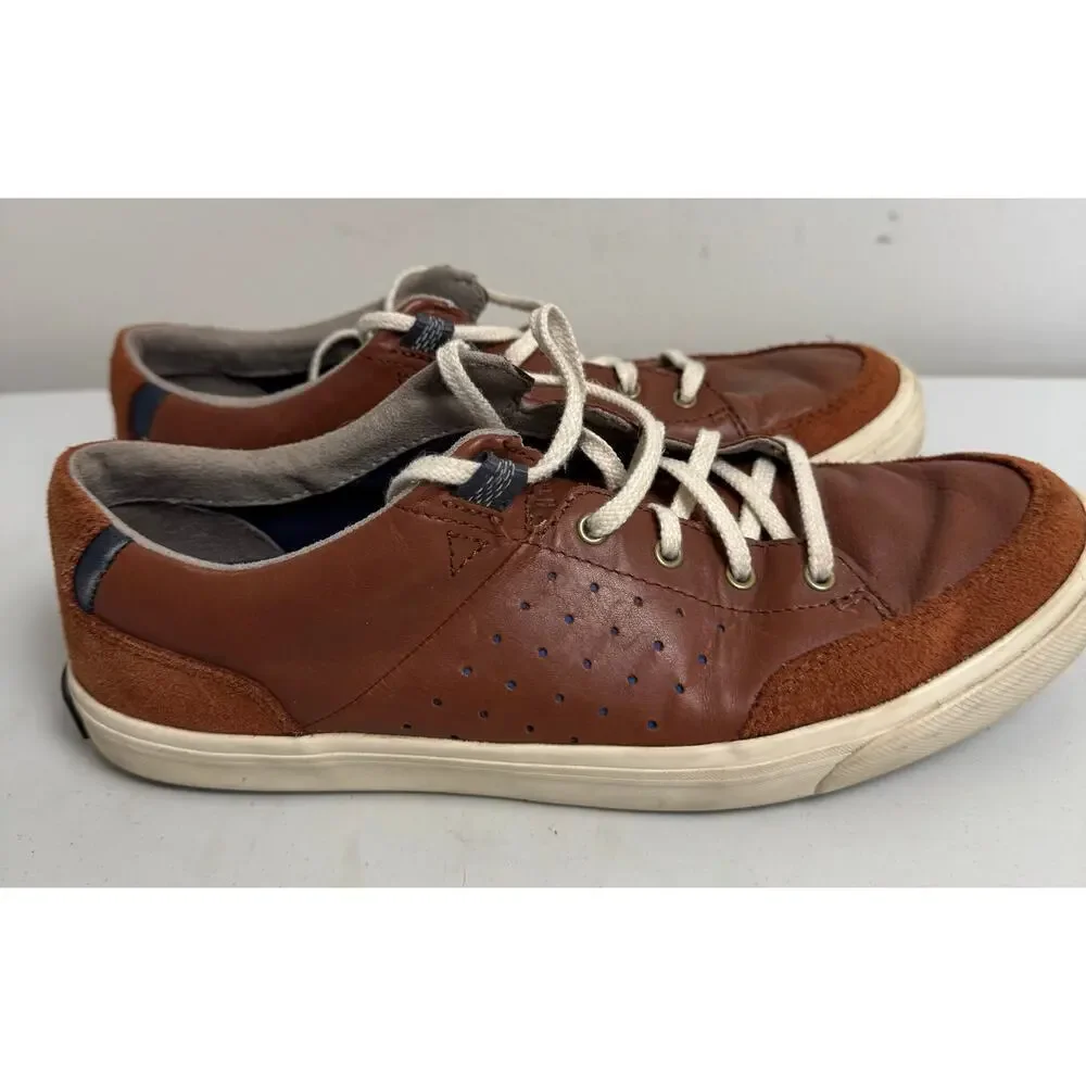 NWOT Cole Haan Men's Size 8.5 Grand OS Brown Leather Tennis Sneakers